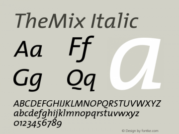 TheMix Italic Version 1.0图片样张