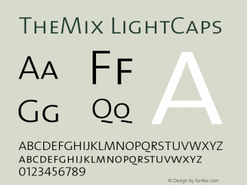 TheMix LightCaps Version 1.0 Font Sample