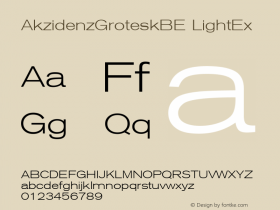 AkzidenzGroteskBE LightEx Macromedia Fontographer 4.1 4/4/2000 Font Sample