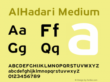 AlHadari-Medium Version 2.000 Font Sample