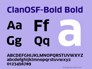 ClanOSF-Bold Version 7.504; 2006 Font Sample
