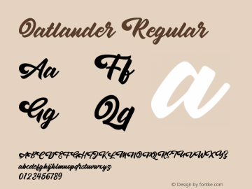 Oatlander Version 1.00;December 11, 2019;FontCreator 11.5.0.2427 32-bit Font Sample