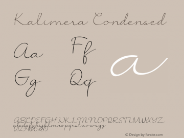 Kalimera Condensed Version 1.002;Fontself Maker 3.4.0图片样张