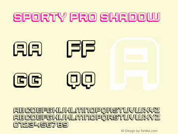 Sporty Pro Shadow Version 1.000 Font Sample