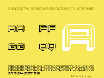 Sporty Pro Shadow Inline XP Version 1.000 Font Sample