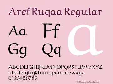 Aref Ruqaa Version 0.10 Font Sample