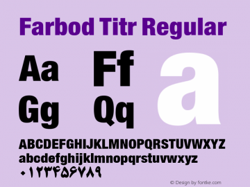 Farbod Titr Version 140418 Font Sample