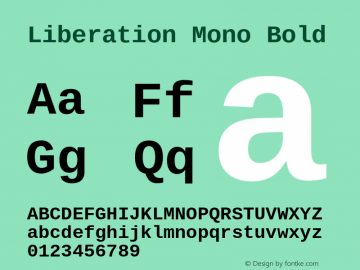 Liberation Mono Bold Version 2.00.3 Font Sample