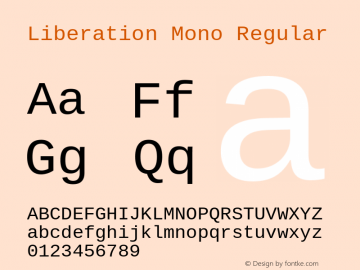 Liberation Mono Version 2.00.3 Font Sample