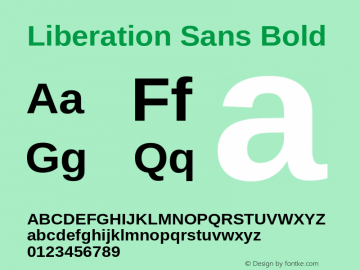 Liberation Sans Bold Version 2.00.3 Font Sample