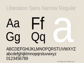 Liberation Sans Narrow Version 1.07.5图片样张