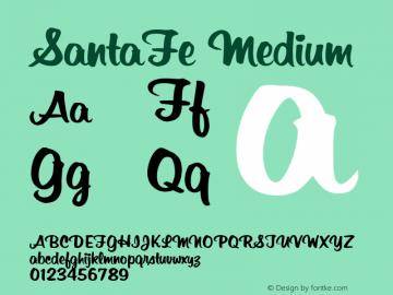 SantaFe-Medium 1.10 Font Sample