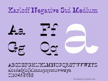 KarloffNegativeStd-Med Version 1.0; 2012 Font Sample