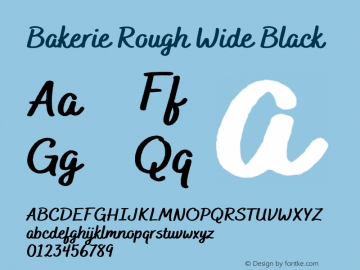 Bakerie Rough Wide Black Version 1.000;PS 001.000;hotconv 1.0.88;makeotf.lib2.5.64775 Font Sample