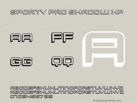 Sporty Pro Shadow XP Version 1.000 Font Sample