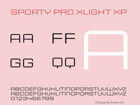 Sporty Pro XLight XP Version 1.000 Font Sample