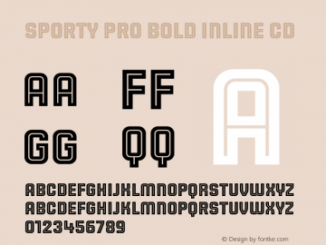 Sporty Pro Bold Inline CD Version 1.000 Font Sample