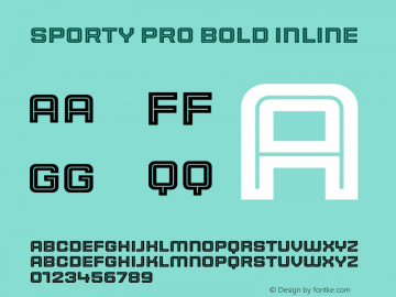 Sporty Pro Bold Inline Version 1.000 Font Sample