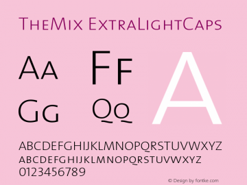 TheMix ExtraLightCaps Version 1.0 Font Sample