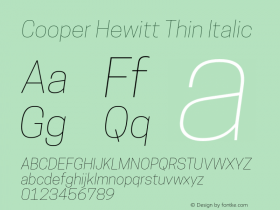 CooperHewitt-ThinItalic 1.000图片样张