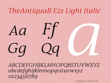 TheAntiquaBE2s-LightItalic 1.074图片样张