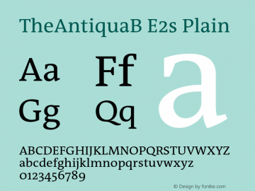 TheAntiquaBE2s-Plain 1.074 Font Sample