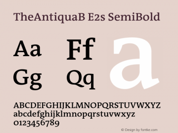 TheAntiquaBE2s-SemiBold 1.074图片样张