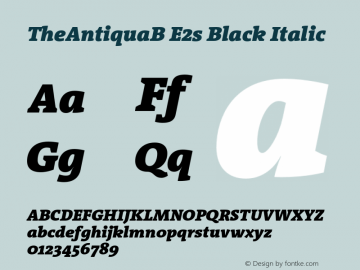 TheAntiquaBE2s-BlackItalic 1.074图片样张