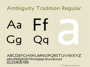 AmbiguityTradition-Regular Version 1.00图片样张