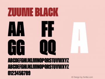 Zuume Black Version 1.000;hotconv 1.0.109;makeotfexe 2.5.65596图片样张