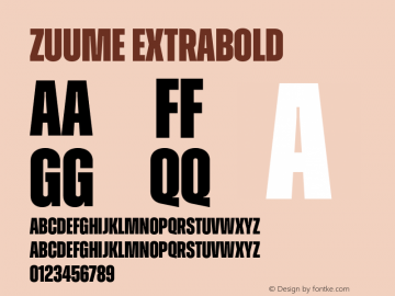 Zuume ExtraBold Version 1.000;hotconv 1.0.109;makeotfexe 2.5.65596 Font Sample