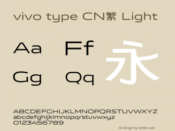 vivo type CN繁 Light  Font Sample