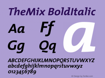 TheMix BoldItalic Version 1.0图片样张