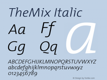 TheMix Italic Version 1.0 Font Sample