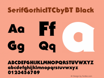 SerifGothicITCbyBT-Black Version 2.0-1.0 Font Sample