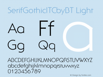 SerifGothicITCbyBT-Light Version 2.0-1.0图片样张