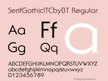 SerifGothicITCbyBT-Regular Version 2.0-1.0 Font Sample
