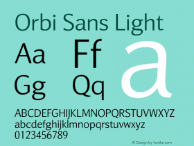 Orbi Sans Light Version 1.000 Font Sample