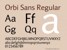 Orbi Sans Version 1.000 Font Sample