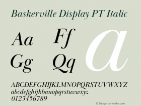BaskervilleDisplayPT-Italic Version 1.000图片样张