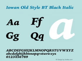 IowanOldStyleBT-BlackItalic Version 1.000 | wf-rip DC20170225图片样张