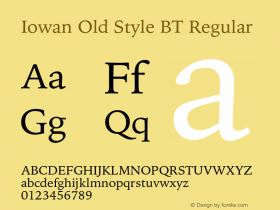 IowanOldStyleBT-Regular Version 1.000 | wf-rip DC20170225 Font Sample