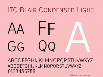 ITCBlair-CondensedLight Version 1.81 Font Sample