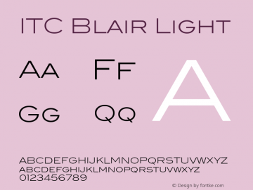 ITCBlair-Light Version 1.91 Font Sample