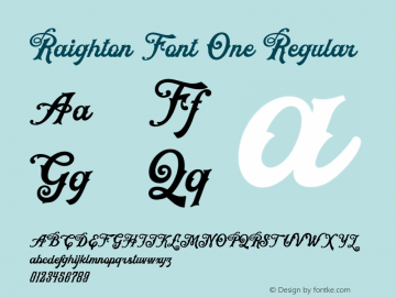 RaightonFontOne Version 1.000 Font Sample