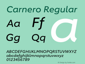 Carnero-Italic Version 1.10, build 11, s3 Font Sample
