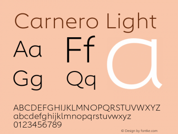 Carnero-Light Version 1.10, build 11, s3 Font Sample