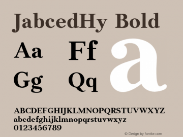 JabcedHy-Bold Version 1.06 Font Sample