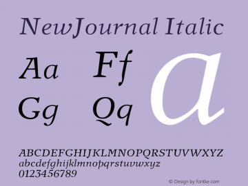NewJournal Italic Version 001.000图片样张