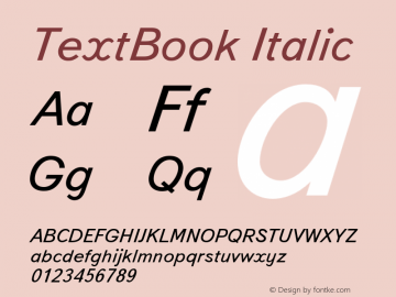 TextBook Italic Version 001.000图片样张